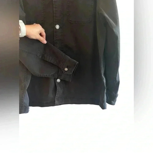 SLATE & STONE MEN  DENIM WORKWEAR COTTON BLEND WASHED BLACK JACKET. SIZE XL - Picture 6 of 16